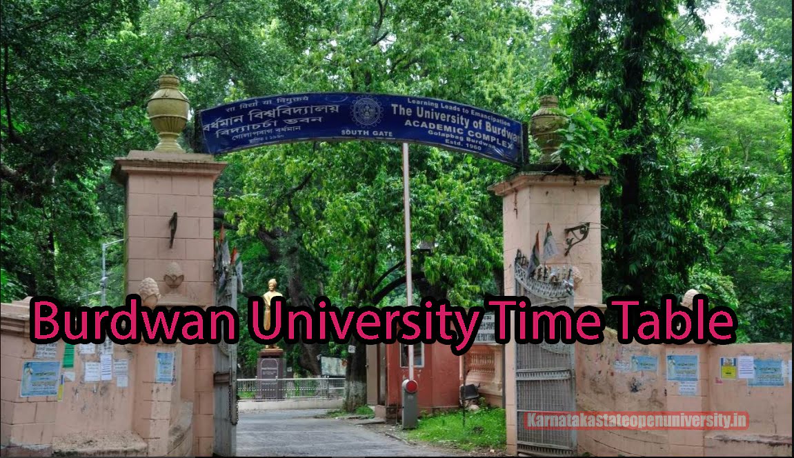 Burdwan University Time Table