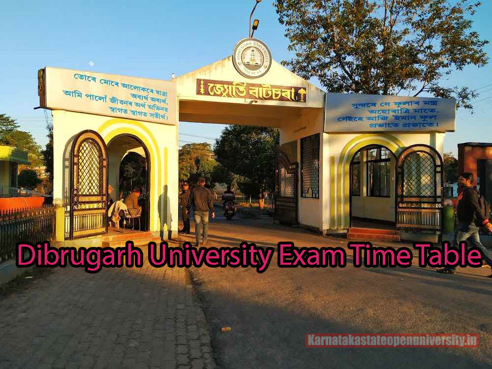 Dibrugarh University Exam Time Table