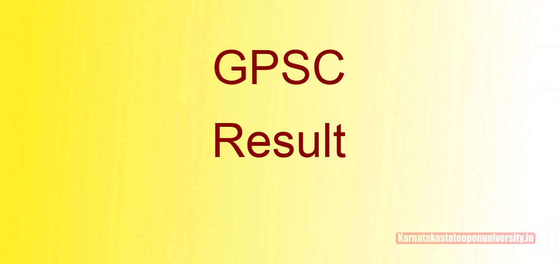 GPSC Chief Officer Result