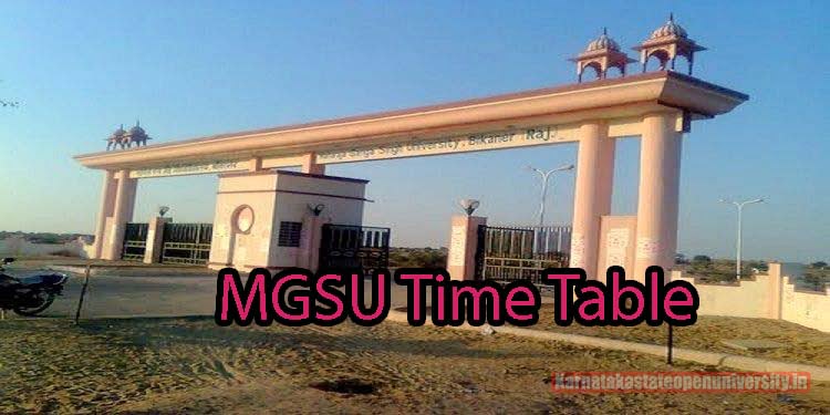 MGSU Time Table