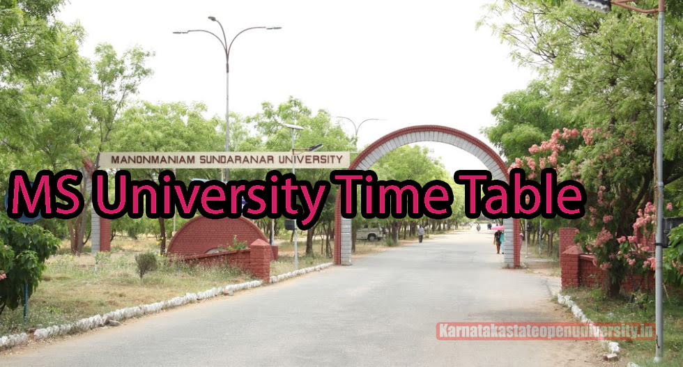 MS University Time Table