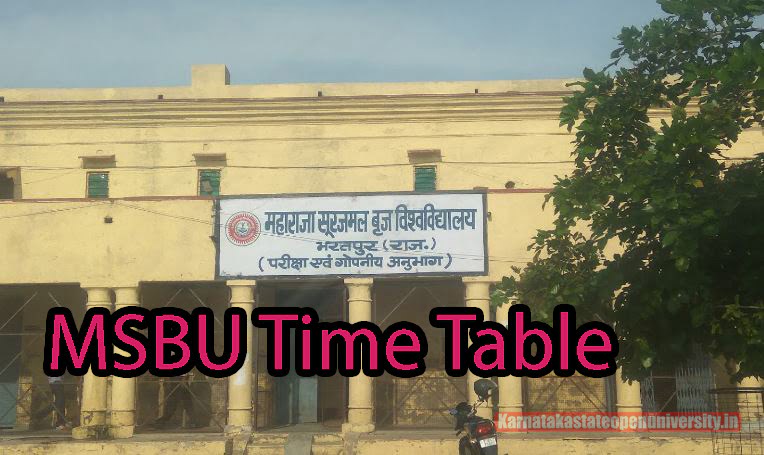 MSBU Time Table