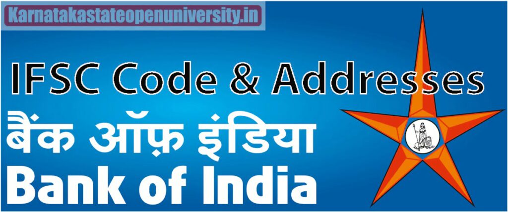 Bank of India IFSC Code & Addresses