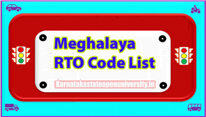 Meghalaya RTO Code List 