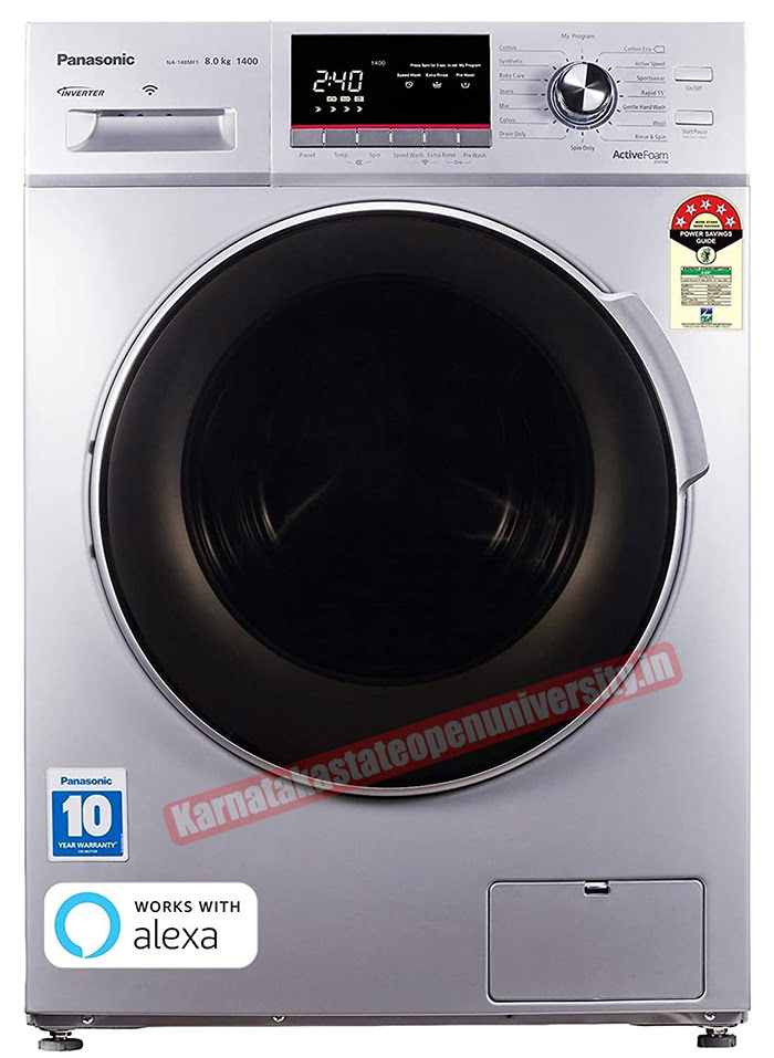 Panasonic 8.0 Kg 5 Star Wifi Inverter Fully-Automatic Front Loading Washing Machine (NA-148MF1L01, Silver,