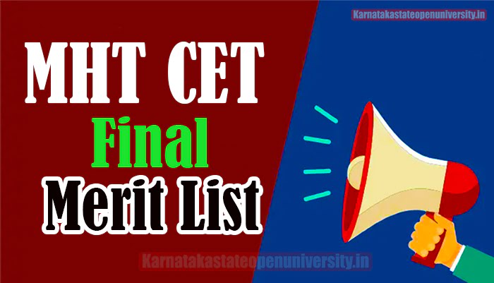 MHT CET Final Merit List 2023