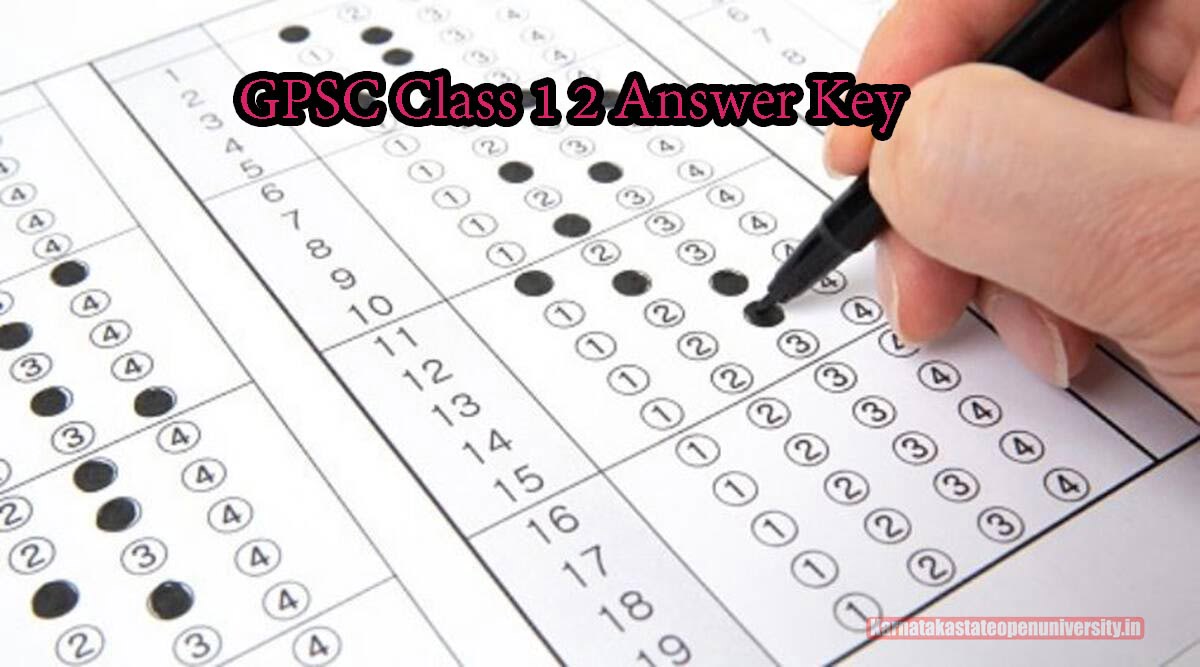 GPSC Class 1 2 Answer Key