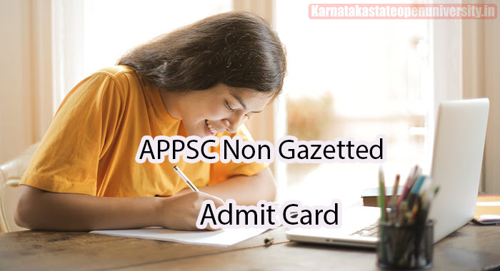  APPSC Non Gazetted Admit Card