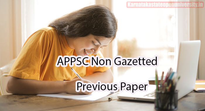APPSC Non Gazetted Previous Paper