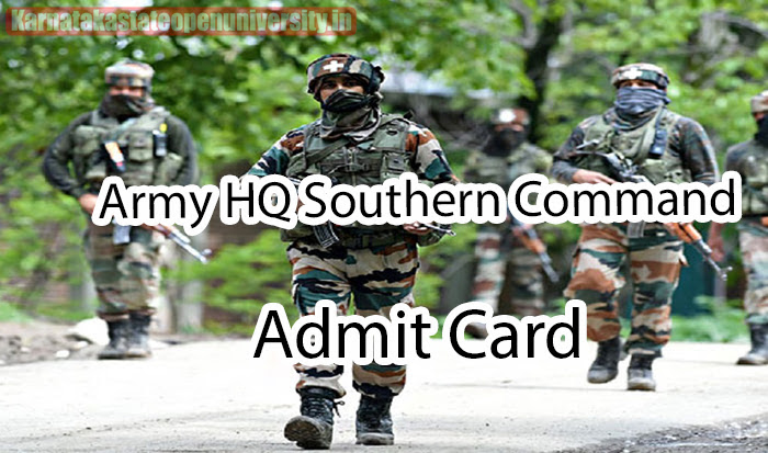Army HQ Southern Command Admit Card