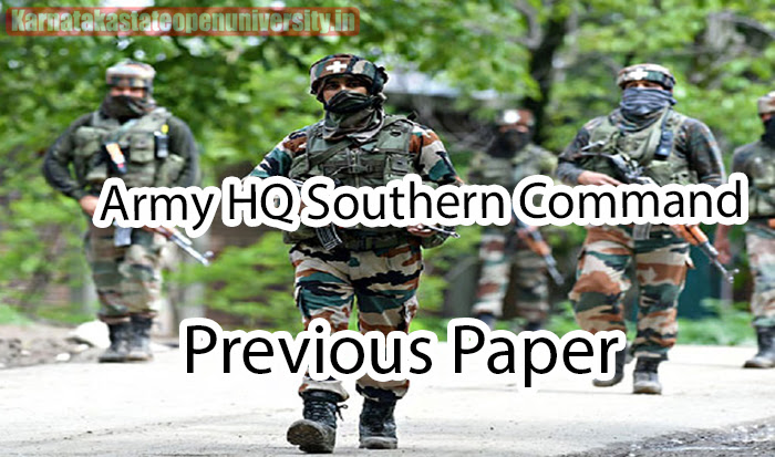 Army HQ Southern Command Previous Paper