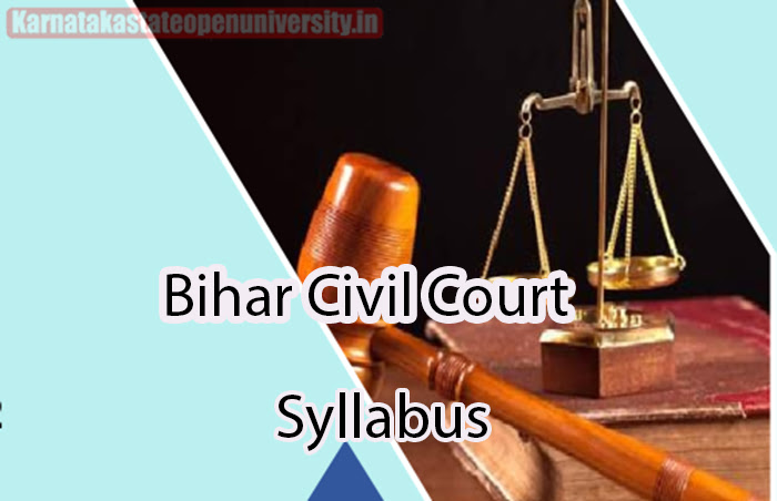 Bihar Civil Court Syllabus