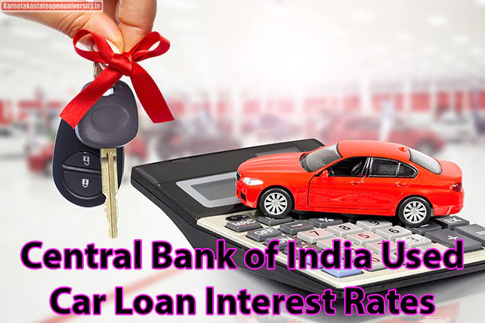 Central Bank of India Used Car Loan Interest Rates