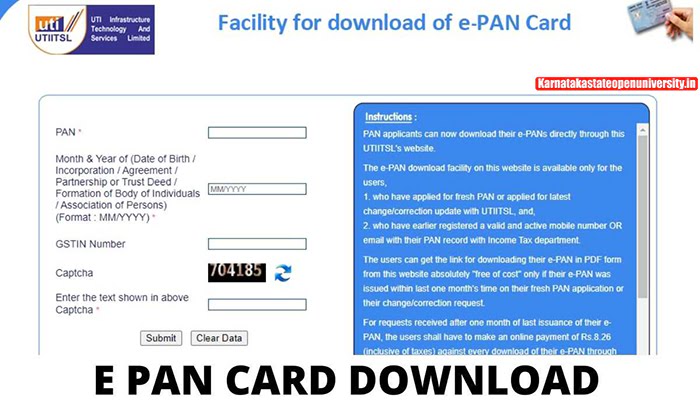 Download e Pan Card