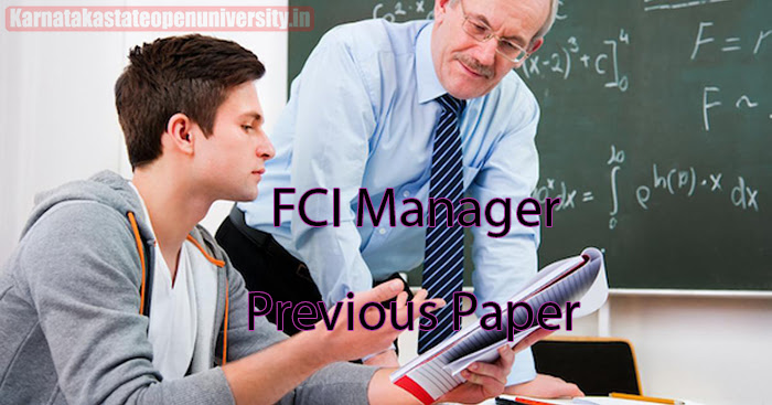 FCI Manager Previous Paper 