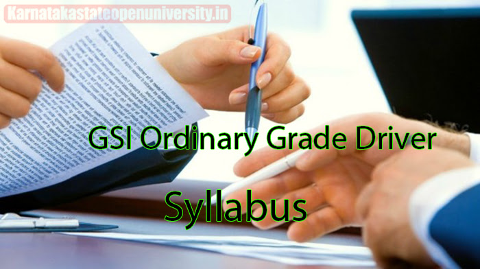 GSI Ordinary Grade Driver Syllabus