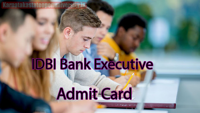 IDBI Bank Executive Admit Card 