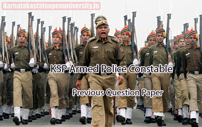 KSP Armed Police Constable Previous Question Paper 
