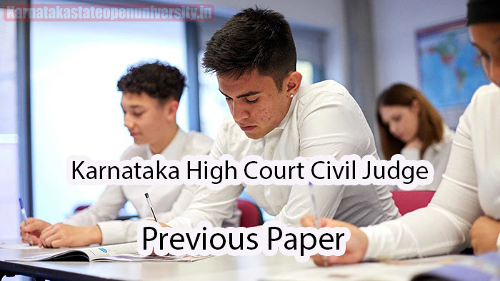 Karnataka High Court Civil Judge Previous Paper