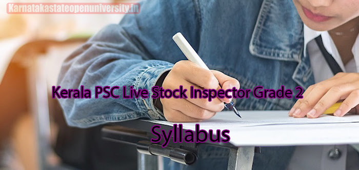 Kerala PSC Live Stock Inspector Grade 2 Syllabus 