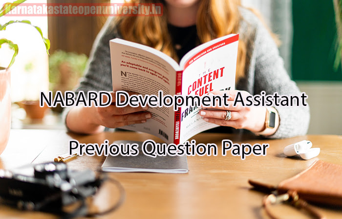 NABARD Development Assistant Previous Question Paper