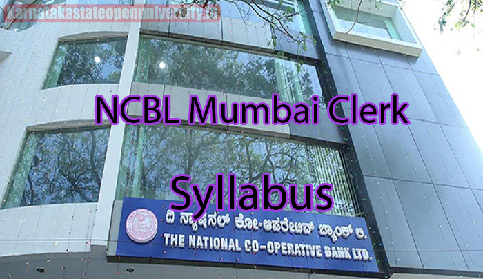 NCBL Mumbai Clerk Syllabus 