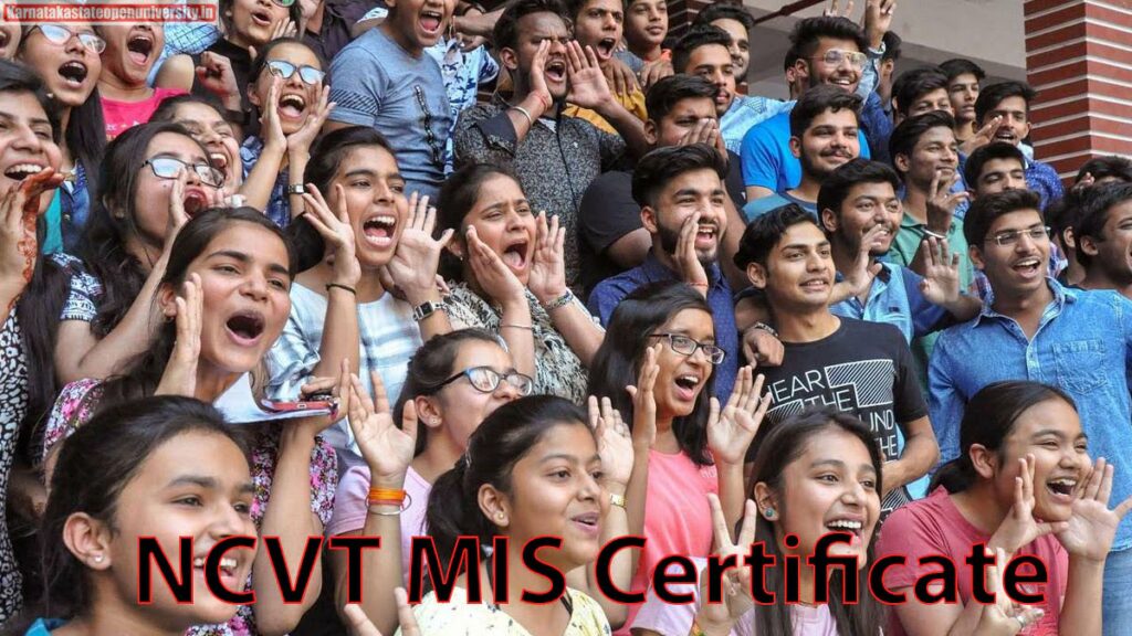 NCVT MIS Certificate 2024 {Today} NCVT MIS ITI Result Mark sheet PDF