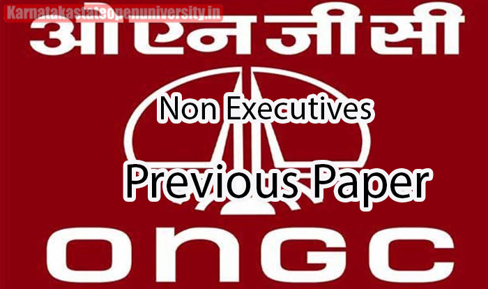 ONGC Non Executives Previous Paper