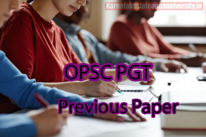 OPSC PGT Previous Paper