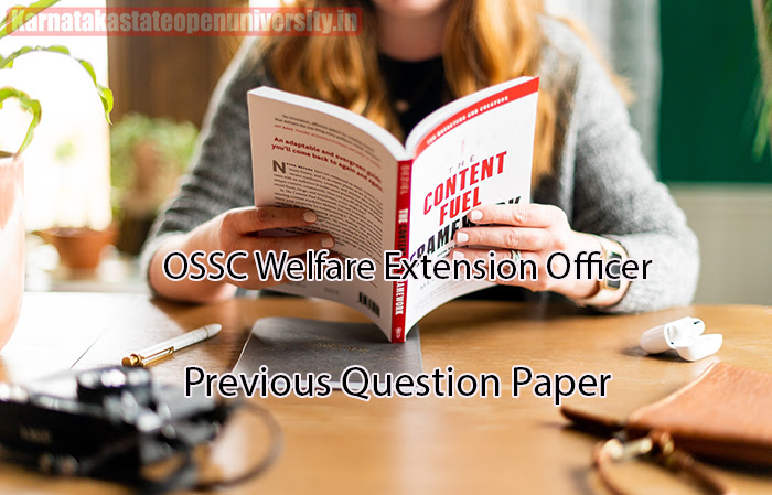 OSSC Welfare Extension Officer Previous Question Paper