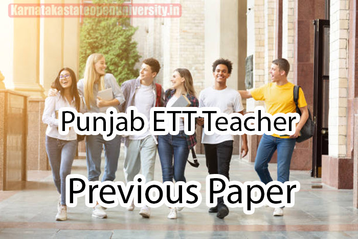 Punjab ETT Teacher Previous Paper