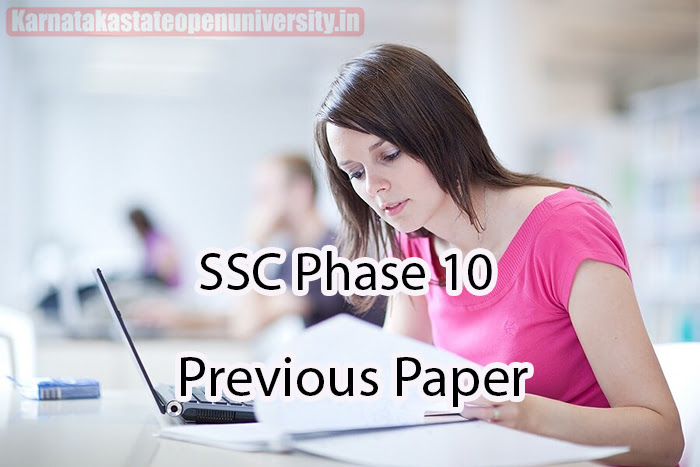 SSC Phase 10 Previous Paper