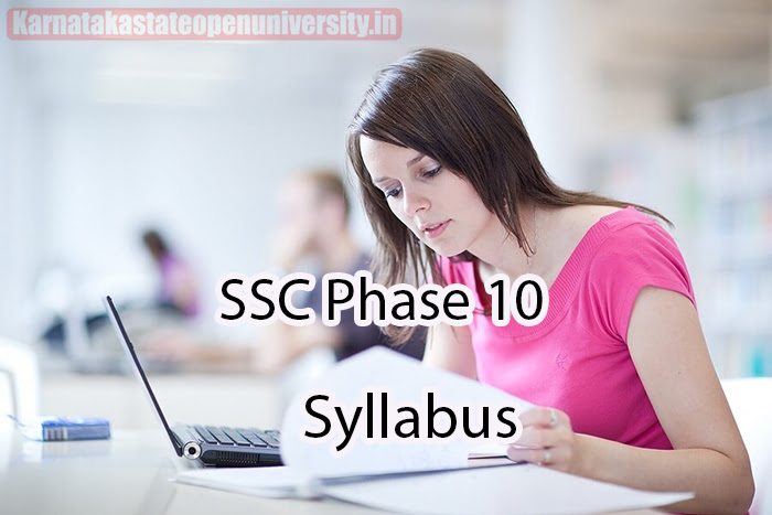 SSC Phase 10 Syllabus 