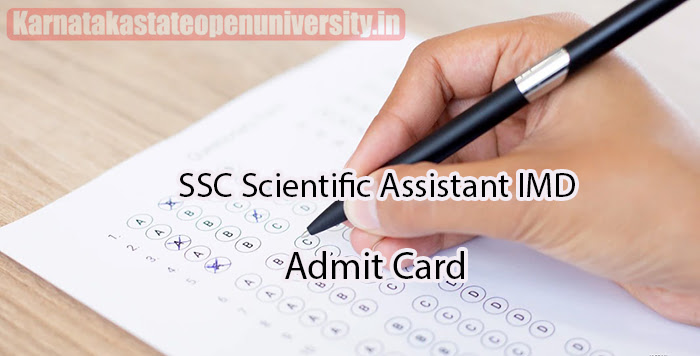 SSC Scientific Assistant IMD Admit Card 