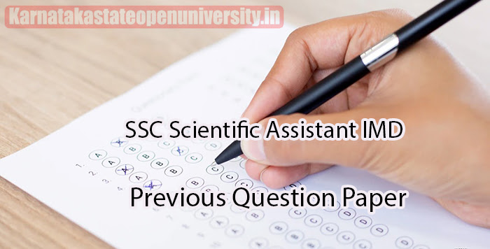 SSC Scientific Assistant IMD Previous Question Paper