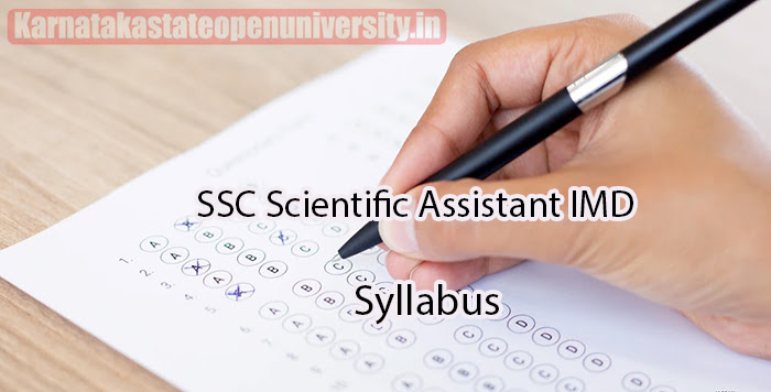 SSC Scientific Assistant IMD Syllabus 