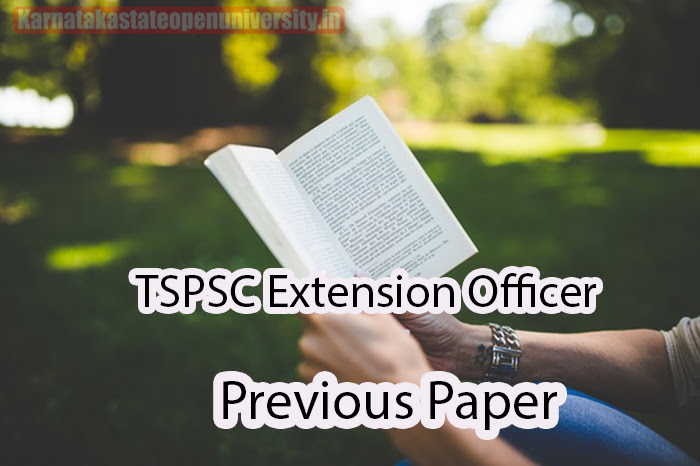 TSPSC Extension Officer Previous Paper 