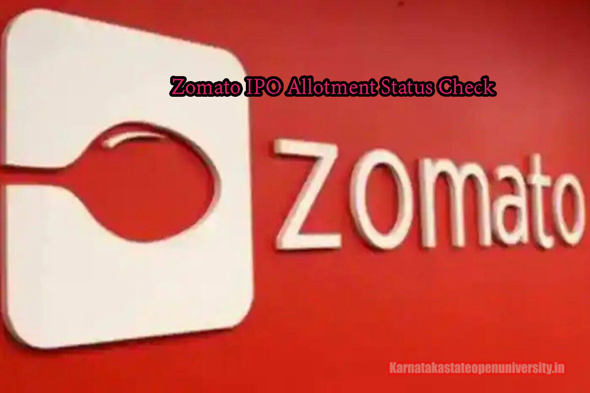 Zomato IPO Allotment Status Check