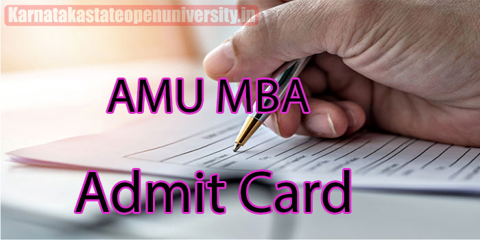 AMU MBA Admit Card 