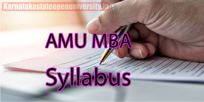 AMU MBA Syllabus