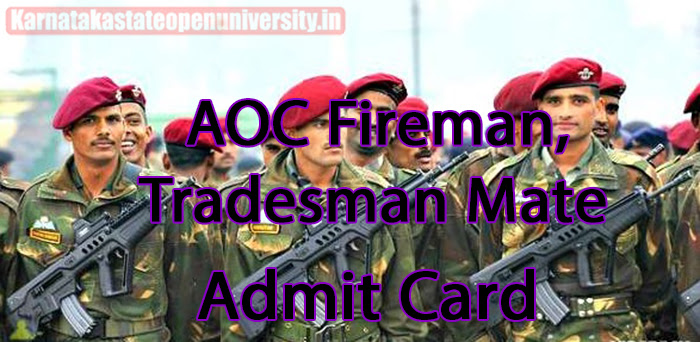 AOC Fireman, Tradesman Mate Admit Card