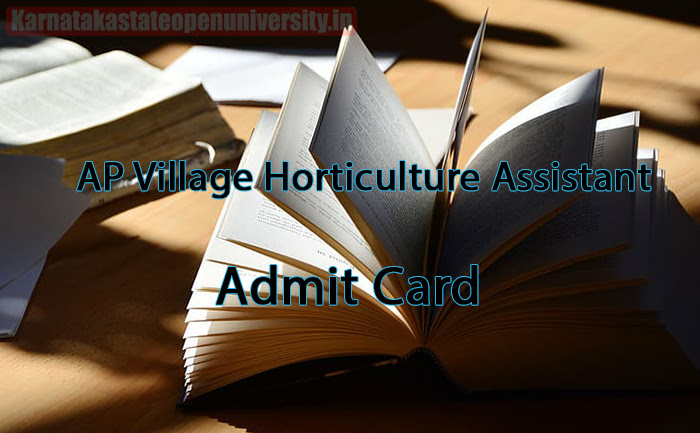 AP Village Horticulture Assistant Admit Card