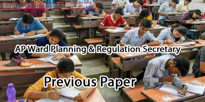 AP Ward Planning & Regulation Secretary Previous Paper 