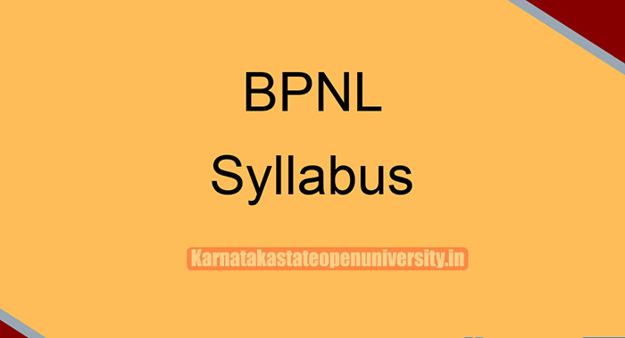 BPNL Syllabus 