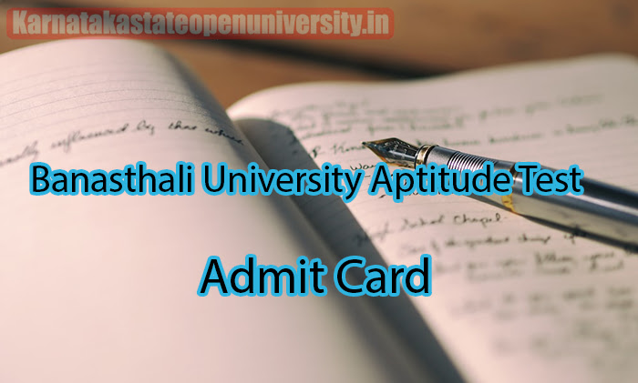 Banasthali University Aptitude Test Admit Card