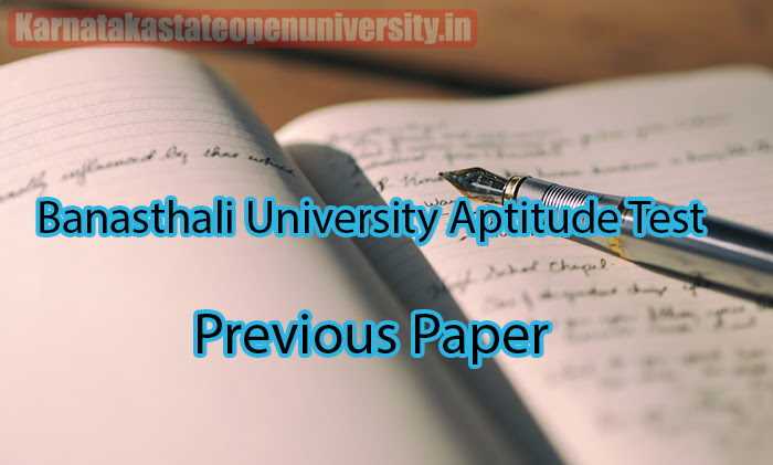 Banasthali University Aptitude Test Previous Paper
