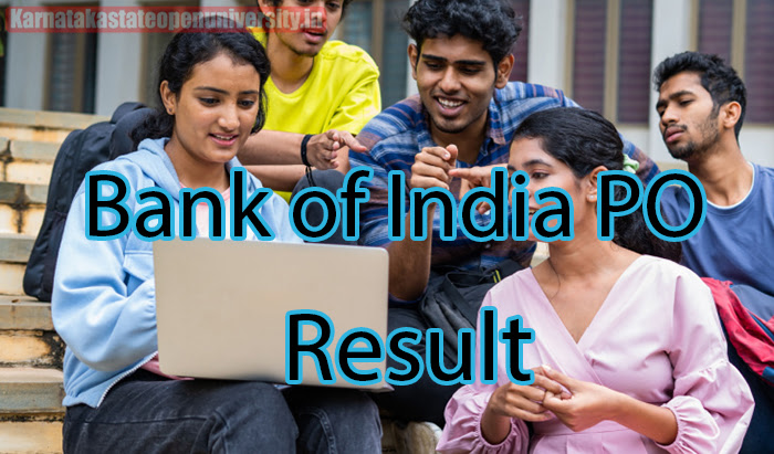 Bank of India PO Result 