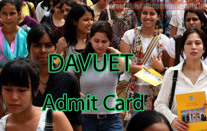 DAVUET Admit Card 
