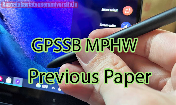 GPSSB MPHW Previous Paper