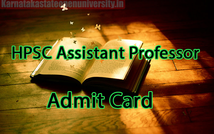 HPSC Assistant Professor Admit Card 